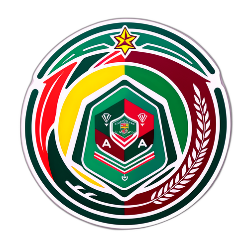 Diseño de un sticker con los logos de América y Fluminense entrelazados