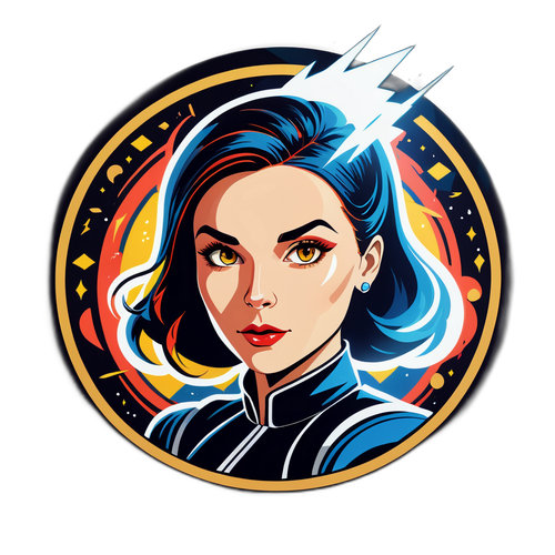 Stylisiertes Porträt von Mirja du Mont