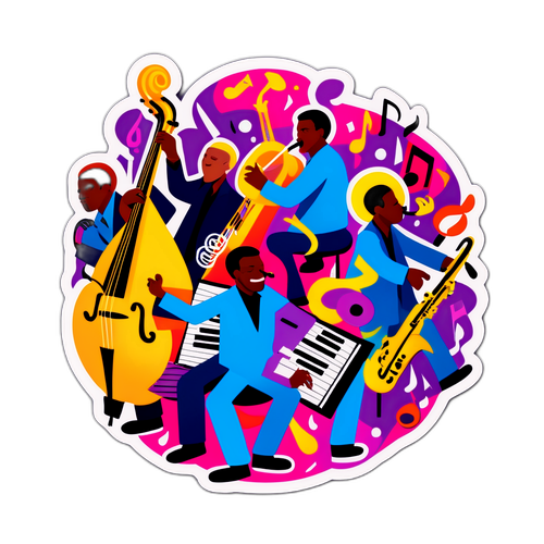 Funky Jazz Musicians Sticker