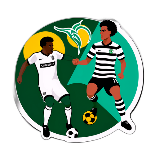 Ilustración de un partido de fútbol entre Corinthians y Palmeiras