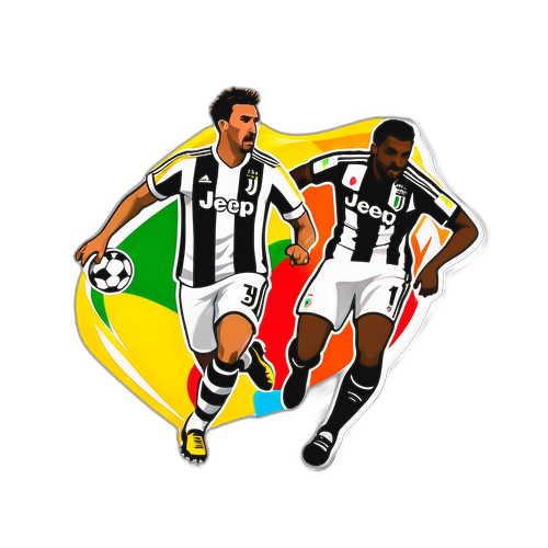 Динамічна наліпка футбольних команд Juventus і Udinese