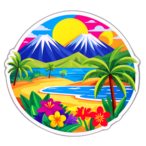 Scène Colorée des Paysages d'Haiti et du Nicaragua