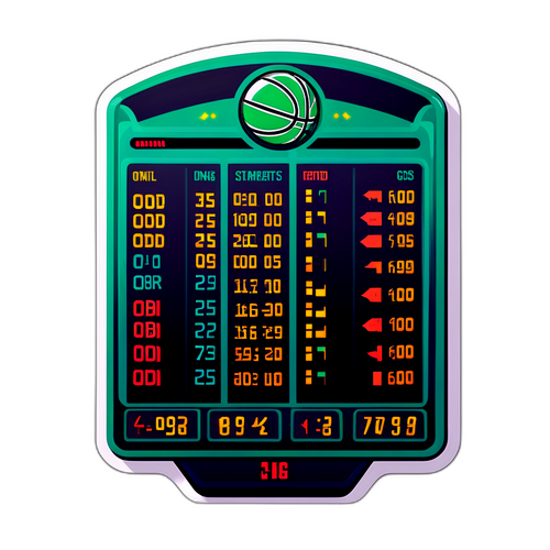 Artistikong Representasyon ng Odds ng Basketball sa Isang Scoreboard