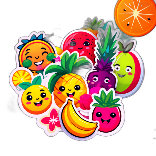 Balat ng mga Tropikal na Prutas na may Mukha