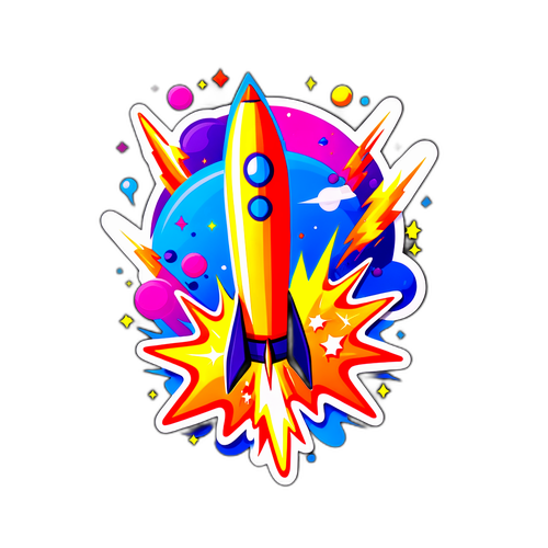Абстрактний наліпка з ракетами