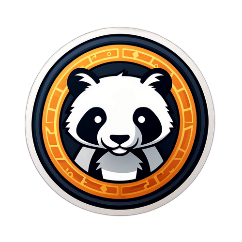 Sticker von Bitpanda mit stilisiertem Coin und Kryptowährungssymbol