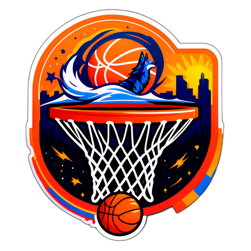 Dynamic Basketball Hoop Sticker