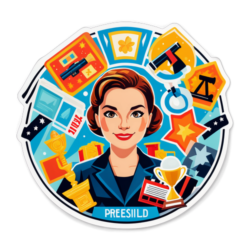 Наклейка Анны Пересильд с фильмами и наградами