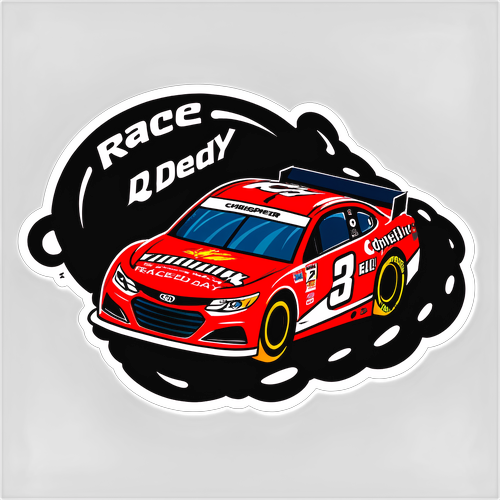 Race Day Ready! Action-Packed Racecar Sticker