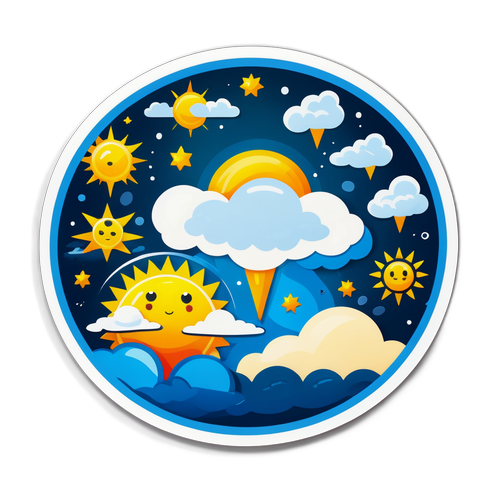 Nálepka varující o počasí zítra