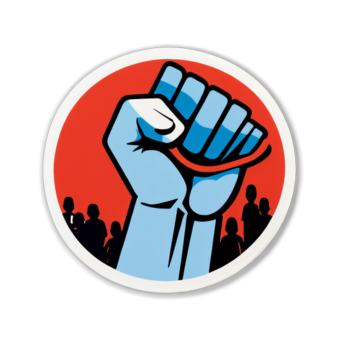 Symboolstickers van een nationale staking