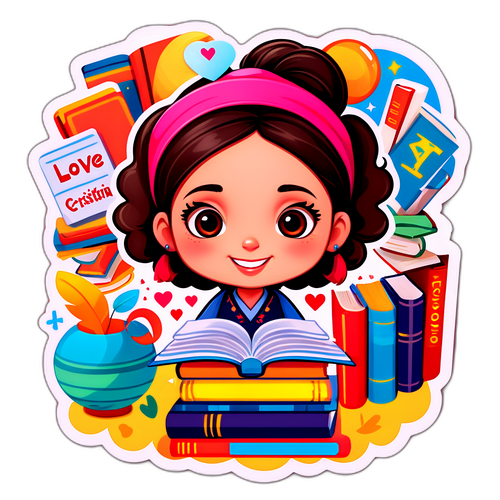 Sticker de Cristina amando la educación