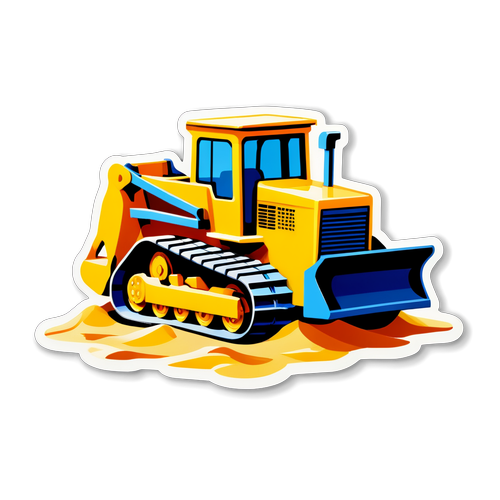 Eine Bagger auf dem Strand formt Sandskulpturen