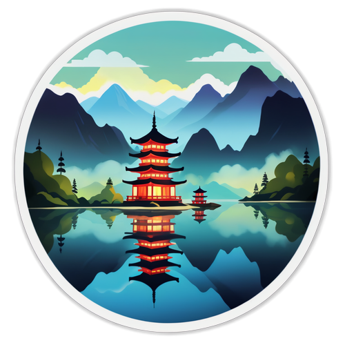 Ilustrasi Pagoda yang Damai