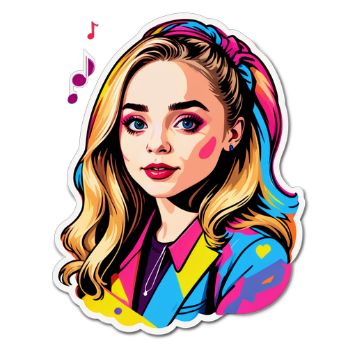 Sabrina Carpenter i Pop Art: Oplev Den Farverige Musikalske Verden!