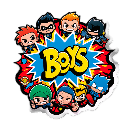Logo ng The Boys na may Grunge at Comic Book Elements