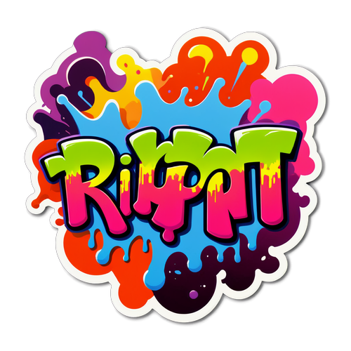 Riot! Sticker: A Dripping Graffiti Masterpiece That Will Ignite Your Creativity!