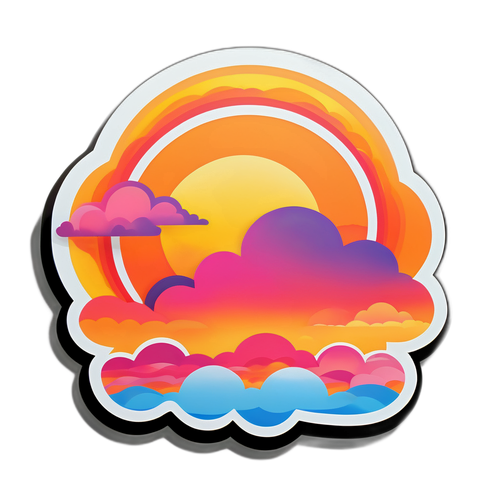 चमकदार सूर्योदय स्टिकर