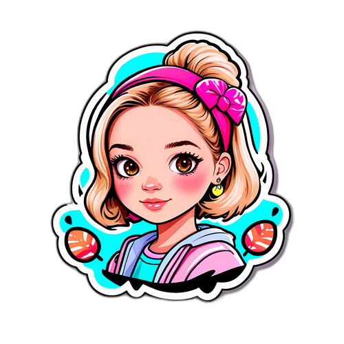 可愛的插畫小姐姐貼紙