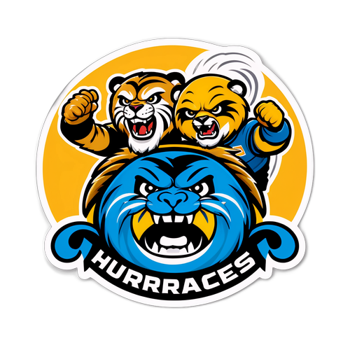 Hurricanes vs Bruins Mascot Face-off Sticker