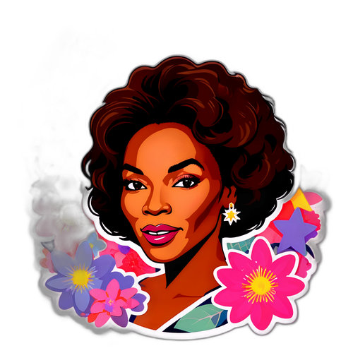 Elegant Portrait Sticker of Angela Bassett