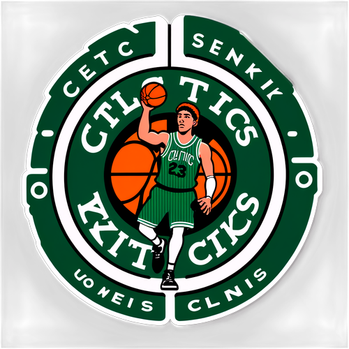Sticker ng Vintage Basketball at Rivalry ng Celtics at Knicks