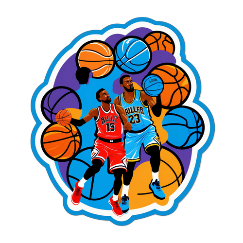NBA Na Tema Sticker ng Intense na Laban