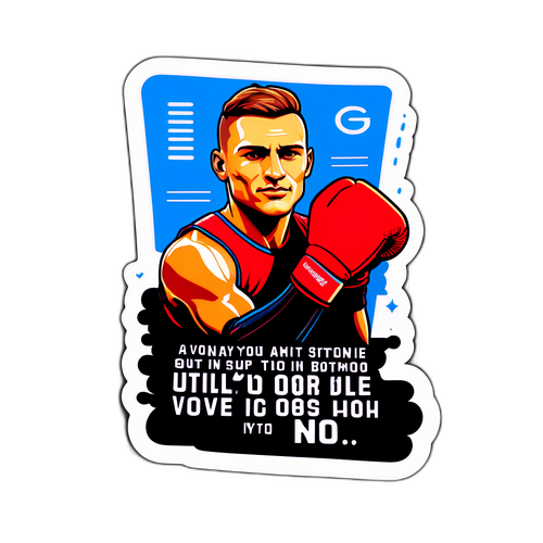 Stylizovaný portrét atleta s motivačním citátem