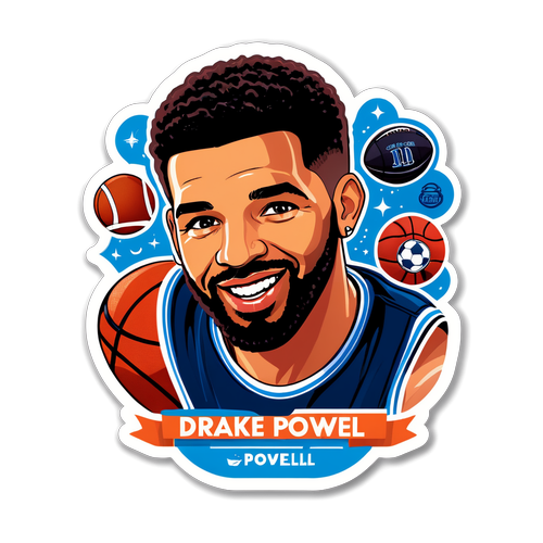Drake Powell Illustrated Portrait Sticker