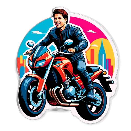 Tom Cruise na motocyklu w wibrującym mieście