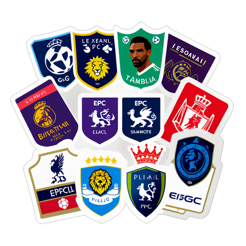 Bộ sưu tập nhãn dán EPL, featuring các đội bóng nổi bật và chiến thắng