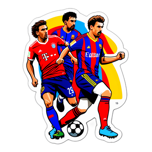 Ilustrasi Dinamik Pemain Barcelona dan Bayern