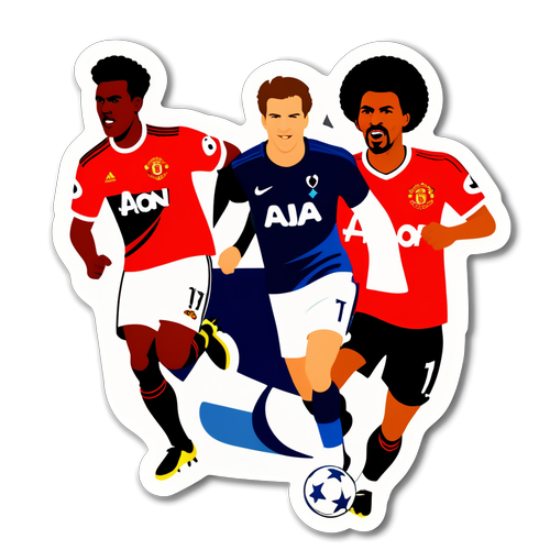 Stiker Pertandingan Sepak Bola Klasik Tottenham vs Manchester United