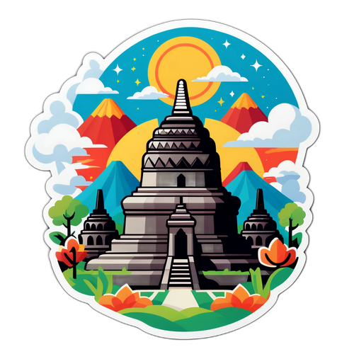 Stiker Borobudur dan Prambanan
