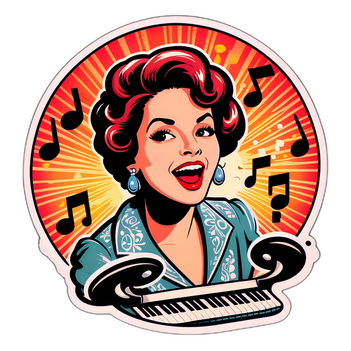 Adesivo retro di Marcella Bella in concerto