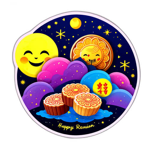 中秋節月餅祝福貼紙