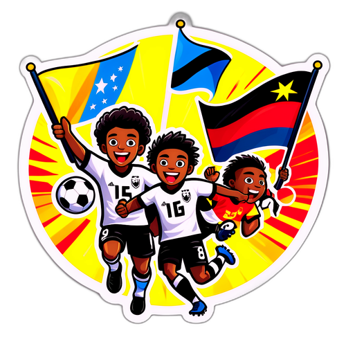 Ilustração Vibrante de Jogo de Futebol