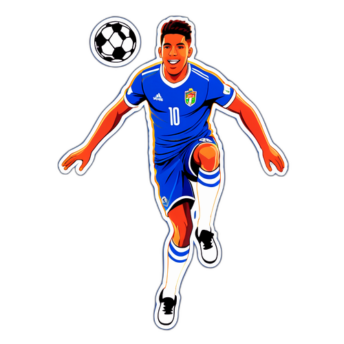 Jugador de Fortaleza realizando una acrobacia en el aire