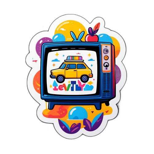 Logo TTV z ilustracjami popularnych programów telewizyjnych