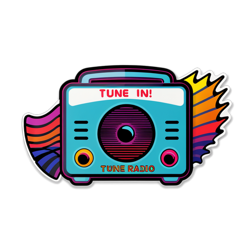 Sticker Radio Vibrante 'Tune In!'