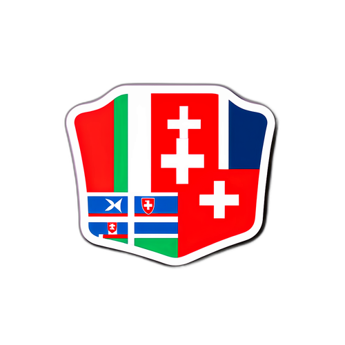 Thiết kế nhãn dán với biểu tượng của Thụy Sĩ và Slovenia theo phong cách cổ điển