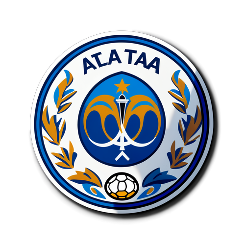 Sticker van de Italiaanse stad Atalanta met een mix van sport en cultuur