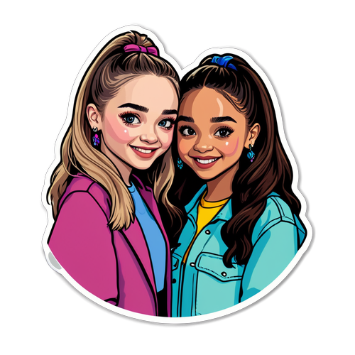 Sticker Keren! Sabrina Carpenter & Jenna Ortega Bergaya Dalam Seni Warna yang Mengagumkan!