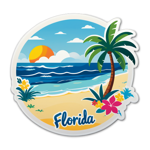 Escape to Paradise: Discover the Vibrant 'Stay Tropical, Florida!' Sticker That Will Brighten Your Day!