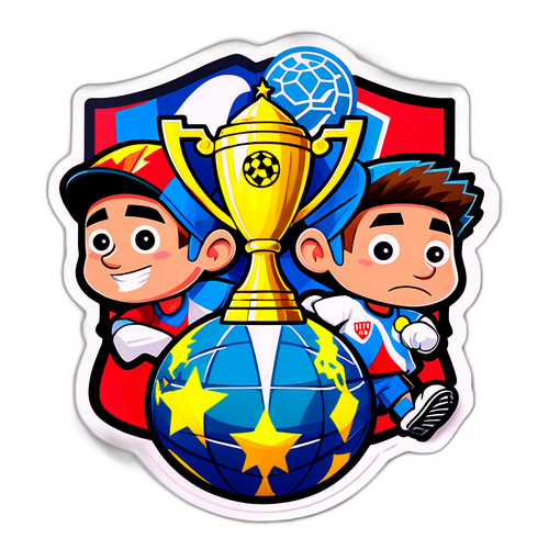 ออกแบบสติ๊กเกอร์การแข่งระหว่างสโมสรโลกในรูปแบบการ์ตูน