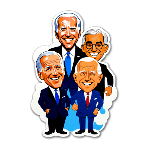 Legesyg stiker med Biden, Milley og Fauci