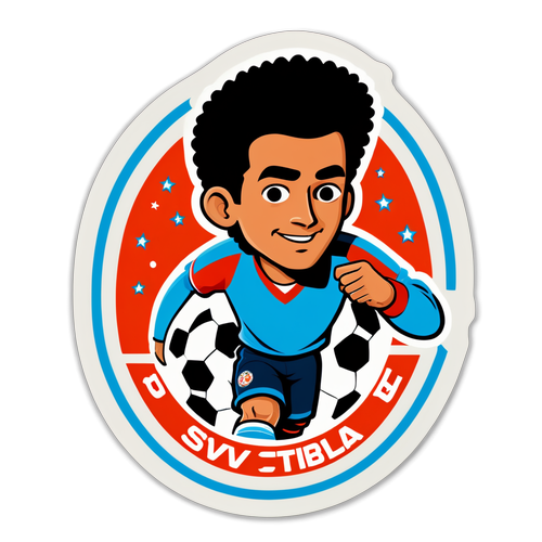 Retro PSV Voetbal Sticker