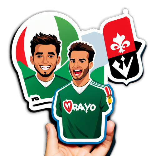 สติ๊กเกอร์แสดงอารมณ์ของแฟนบอลระหว่างการแข่งขันระหว่าง Rayo Vallecano กับ Real Betis