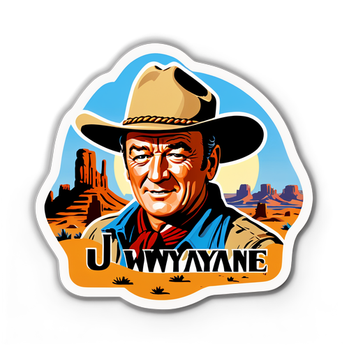 Ang Kahanga-hangang Sticker ni John Wayne: Pagsasama ng Vintage Western na Estilo at Cowboy Spirit!