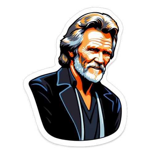 Designa ett nostalgiskt klistermärke med Kris Kristofferson